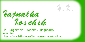 hajnalka koschik business card